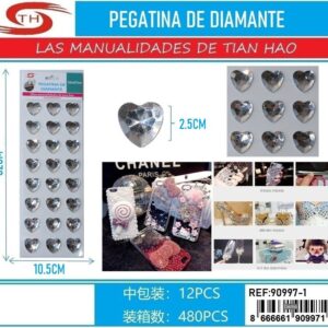 PEGATINA DE CORAZON PLATA