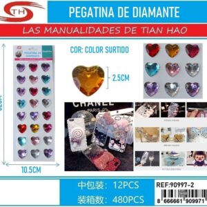PEGATINA DE CORAZON COLOR SURTIDO
