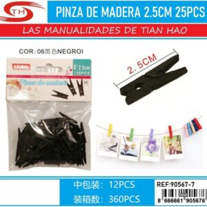 PINZA DE MADERA NEGRO