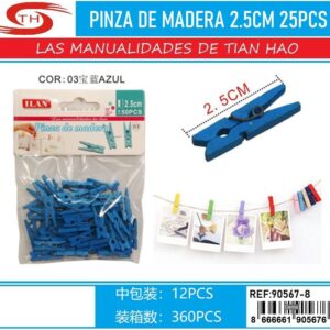 PINZA DE MADERA AZUL MARINO