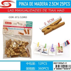 PINZA DE MADERA ORO