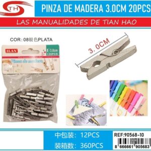 PINZA DE MADERA PLATA