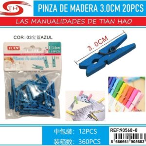 PINZA DE MADERA AZUL MARINO