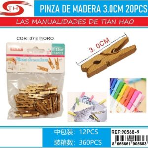 PINZA DE MADERA ORO