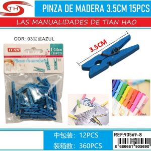 PINZA DE MADERA AZUL MARINO