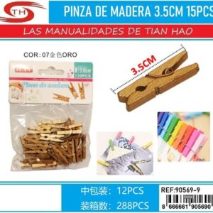 PINZA DE MADERA ORO