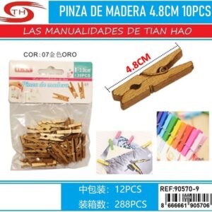 PINZA DE MADERA ORO