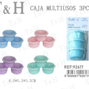 CAJA  MULTIUSOS  REDONDA  3 UNIDADES  COLORES