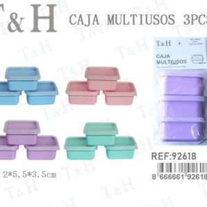 CAJA  MULTIUSOS  RECTANGULAR  3 UNIDADES  COLORES