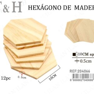 HEX?ONO DE MADERA 10*0.5CM