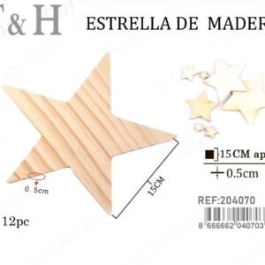 ESTRELLA DE MADERA 15*0.5CM