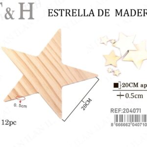 ESTRELLA DE MADERA 20*0.5CM