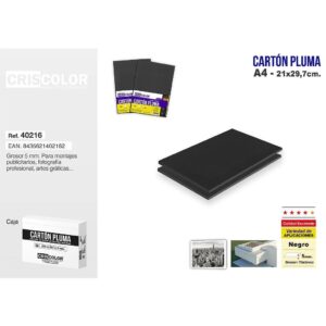 [40216] CARTON PLUMA A4 NEGRO