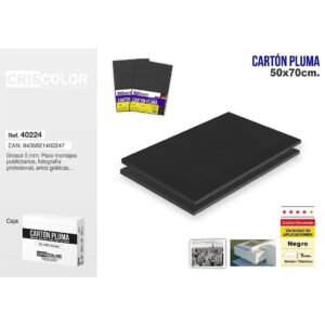 [40224] CARTON PLUMA 50X70CM NEGRO