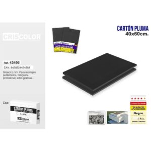 [43495] CARTON PLUMA 40X60 NEGRO