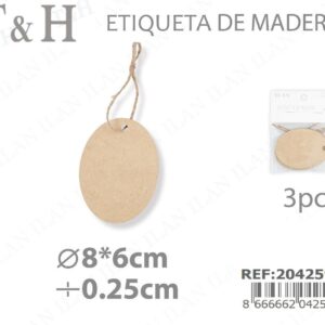 ETIQUETA DE MADERA 8*6*0,25