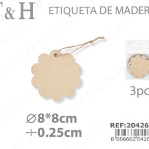 ETIQUETA DE MADERA 8*8*0,25