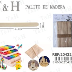 PALITOS DE MADERA PARA MANUALIDADES 18*150